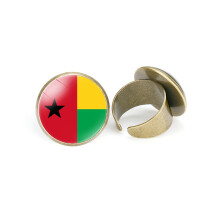 (StyleR) Bague ajustable avec drapeaux africains, design ouvert en métal chic, unisexe