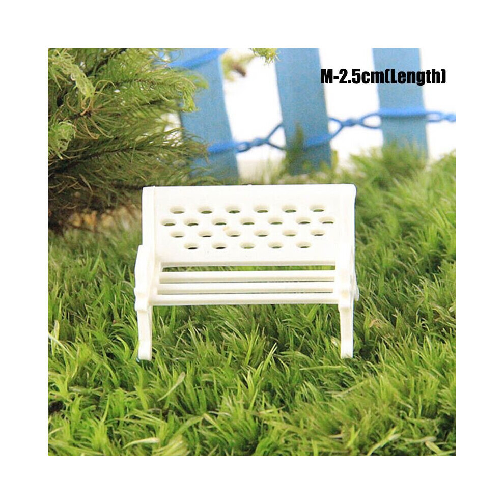 (Chaise blanche (2.5 cm)) Mini banc chaise Table bricolage ornement Figurines Miniatures jardin Micro