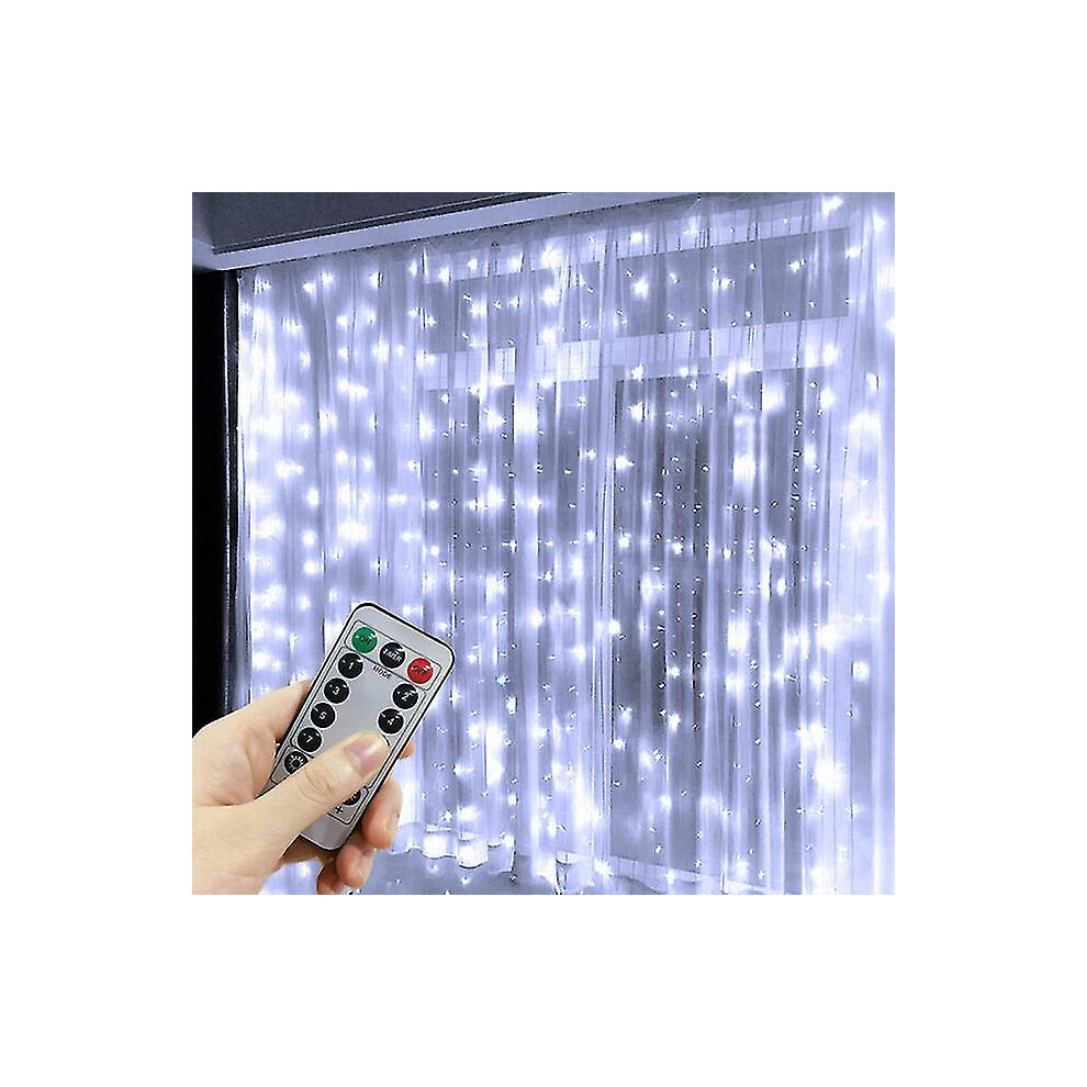 (Blanc, 3x2M) 3m 4m 6m Usb rideau guirlande feston lumière LED guirlandes lumineuses de noël décorations