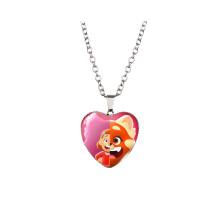 (XXXL3111) collier pendentif coeur de dessin animé rouge tournant, accessoire cadeau Unique de Style