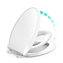 Länglicher Toilettensitz mit integriertem Töpfchen-Trainingssitz für Kleinkinder und Erwachsene. Langsames Schließen, löst sich nie. Robuster, er