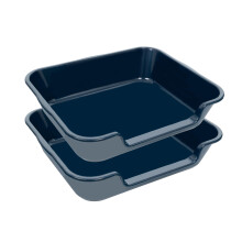 Blaucasa 2er-Pack extra große Hundetoilettenwanne (ABS-Material), Jumbo-Seniorentoiletten mit niedrigem Einstieg für mehrere Kätzchen, große Katz