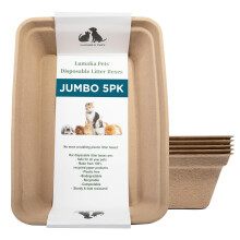 LumaKa Pets Disposable Litter Box: 5-Pack/Jumbo - Disposable Litter Box for Cats  Rabbits  Guinea Pigs  or Travel - Extra Thick  Very Sturdy  Odor & L