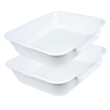 Blaucasa 2er-Pack extra große Hundetoilettenwanne (ABS-Material), Jumbo-Seniorentoiletten mit niedrigem Einstieg für mehrere Kätzchen, große Katz