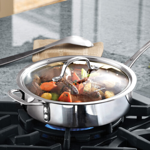 Calphalon Calphalon Tri-Ply RVS 3-Quart Koekenpan met Deksel 1
