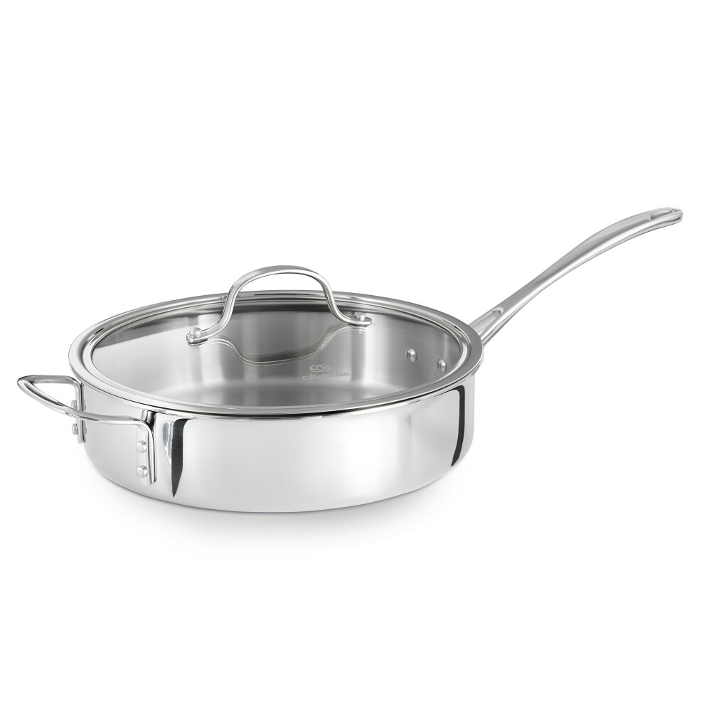 New Calphalon Tri-Ply Stainless Steel 3-Quart Saute Pan With Cover 1767729