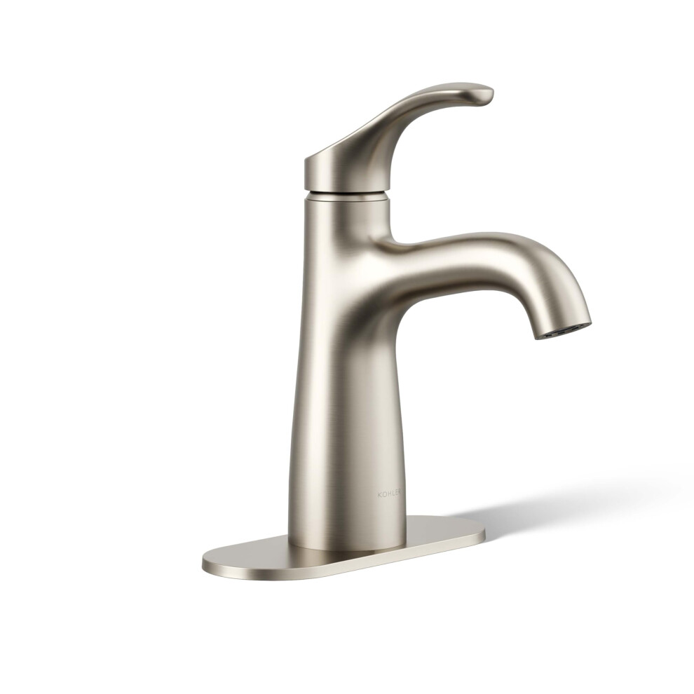 Photos - Tap Hidden Part Kohler 27389-4N-BN Simplice Bathroom Sink Faucet 1 Hole Single-Handle Bathroom Faucets with Clicker Drain 0.5 gpm Vibrant Br 