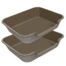 Blaucasa 2er-Pack extra große Hundetoilettenwanne (ABS-Material), Jumbo-Seniorentoiletten mit niedrigem Einstieg für mehrere Kätzchen, große Katz