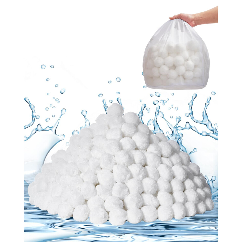 VEVOR Pool Filter Balls for Sand Filter  4.6 lbs  Filter Balls Replace Pool Filter Sand  Reusable Polyester Fiber Filter Media Balls with Wash Bag  fo