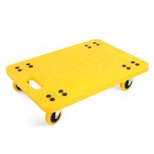 MaxWorks 50840 Gut sichtbarer, gelber Transportwagen mit 136 kg Tragkraft und 4 Lenkrollen, 49,4 cm x 36,8 cm Plattform