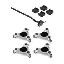 VEVOR Möbel-Dolly, 4er Pack 6-Zoll Stahl Tri-Dolly mit 360 PP Rollen und rutschfestem Kopf, 3-Rad Möbelheber
