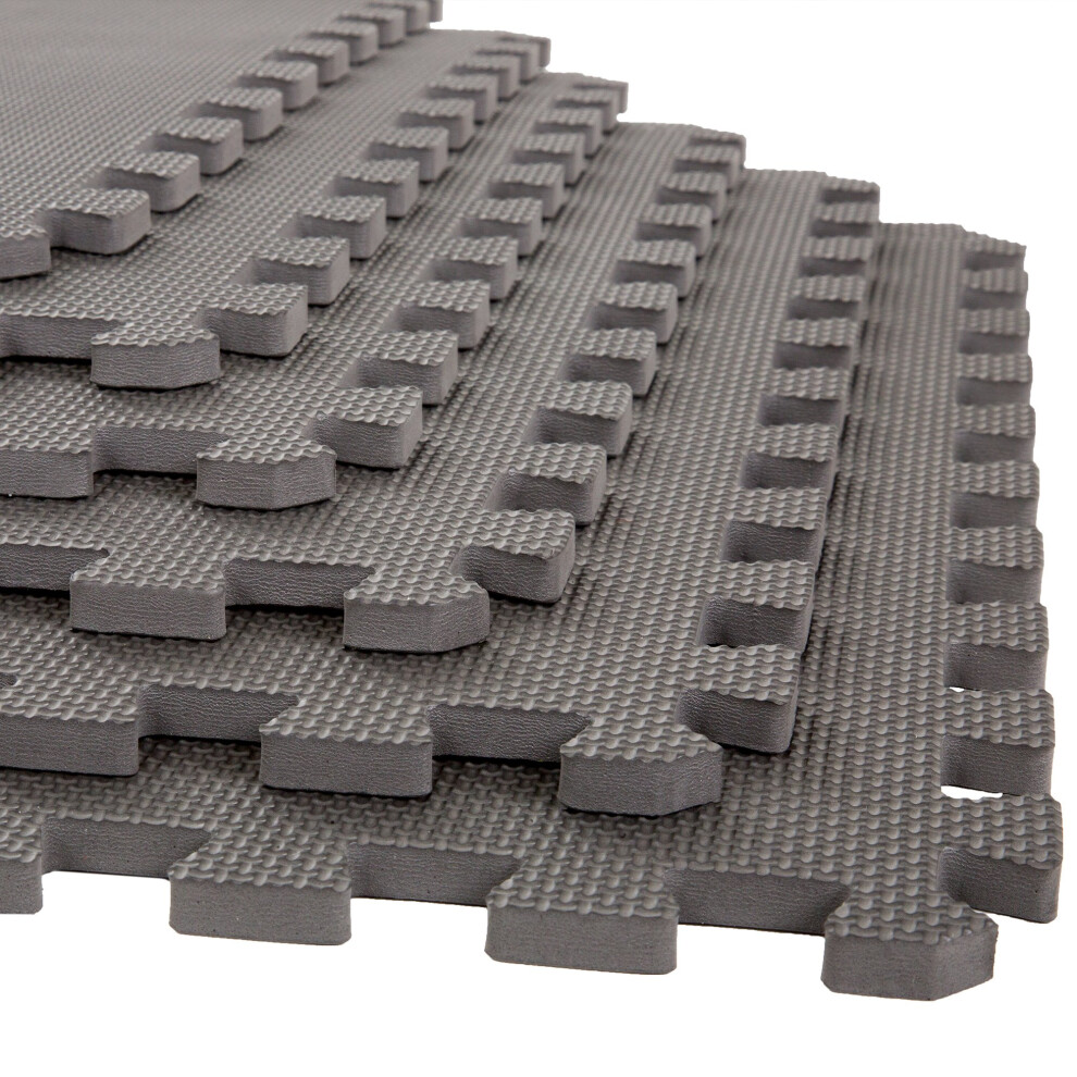 Lot de 6 dalles de tapis en mousse EVA - 2,2 m    de rembourrage embo   table pour garage, salle de jeux ou salle de sport - Tapis d'entra   nement ou