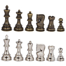 Lowell ezst s bronz fm sakkfigurk 3,75 hvelykes kirly s extra dma figurkkal, tbla nlkl
