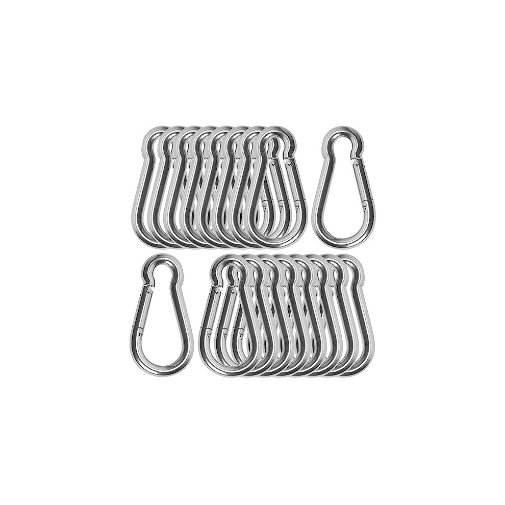 20PCS M10 Spring Snap Hook Carabiner  Heavy Duty 4'' Galvanized Steel Carabiner Clip  770LBS Holding Capacity Spring Clips for Hammock Swing Outdoor T