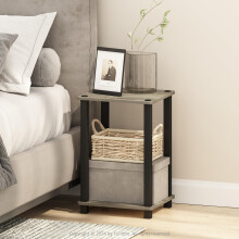 Furinno Simplistic Compact Stolik Nocny Stolik Nocny Dab Francuski/Czarny