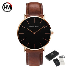 (Braun, Gold) Hannah Martin Herren-Quarzuhren, 30 m wasserdicht, Modemarke, Sport-Freizeituhren, Unisex-Armbanduhr