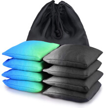 Iheqard Weather Resistant Cornhole Bags Gradient Corn Hole Bags Set of 8 Cornhole Bean Bags Modified Size Cornhole Bags for Tossing Game Includes