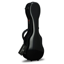 Custodia rigida per ukulele soprano Crossrock CRF1000SUBK in fibra di vetro, imbottitura da 20 mm, 3 chiusure, nero
