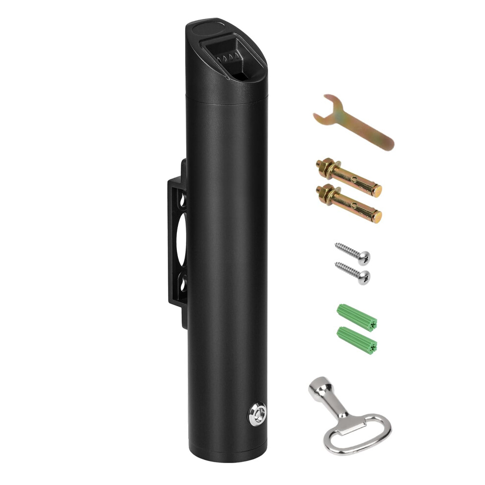 VEVOR Stainless Steel Outdoor Trash Can  Wall Mounted Weatherproof Butt Receptacle with Lockable Design  Commercial Trash Container for Garden  Office