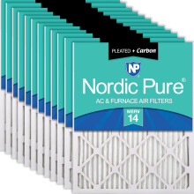 Nordic Pure 14x14x1 (13 3/4 x 13 3/4 x 3/4) Filtres     air pliss   s Merv 14 Plus Carbon 12 Pack