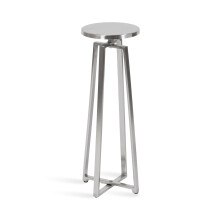 Kate og Laurel Zia Modern Metal Round Drink Table 9 X 9 X 23 S?lv Moderne dekorativ cirkel Piedestal Table til stue Display og opbevaring