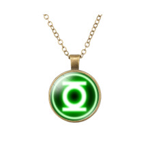 (03) Vintage Time Superman Gem Collier Pendentif Style de Bande Dessinée
