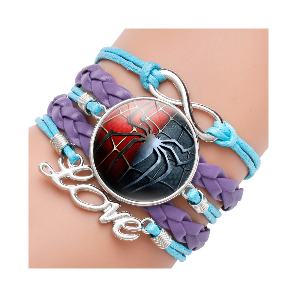 (02) Bracelet multicouche en pierre du temps violet, bijoux unisexe amusants