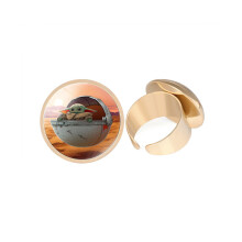 (07) Charmante bague ouverte réglable Baby Yoda, parfaite pour les passionnés