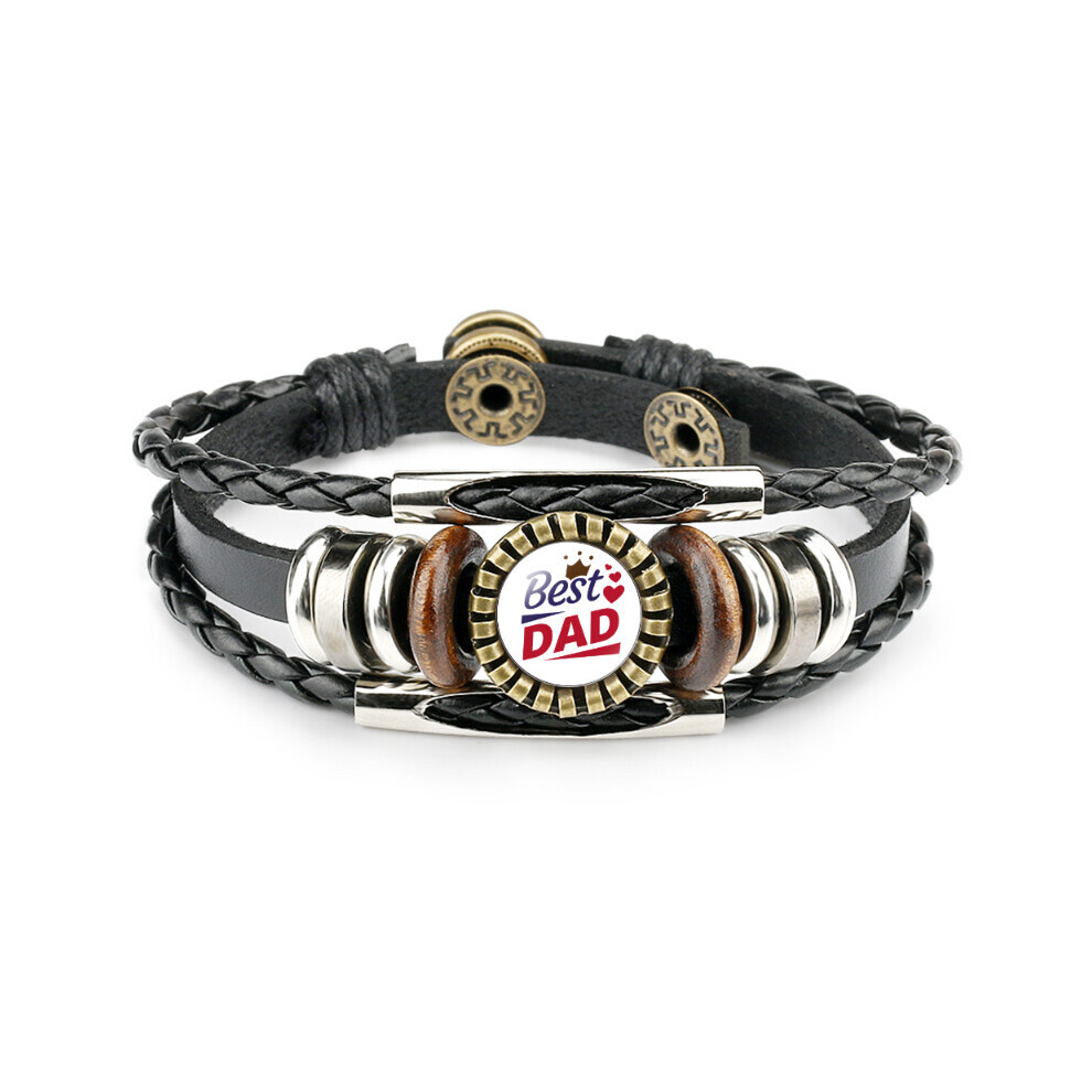 (10) Bracelet en cuir fait main pour homme Super Premium Dad Punk