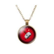 (11) Vintage Time Superman Gem Collier Pendentif Style de Bande Dessinée