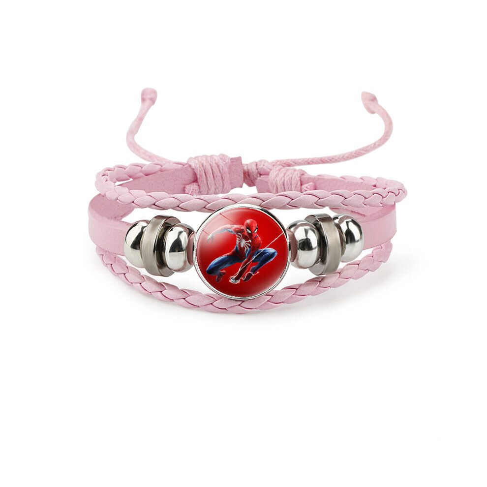 (1206) Bracelet unique en cuir rose en forme d'étoile Souvenir de vacances