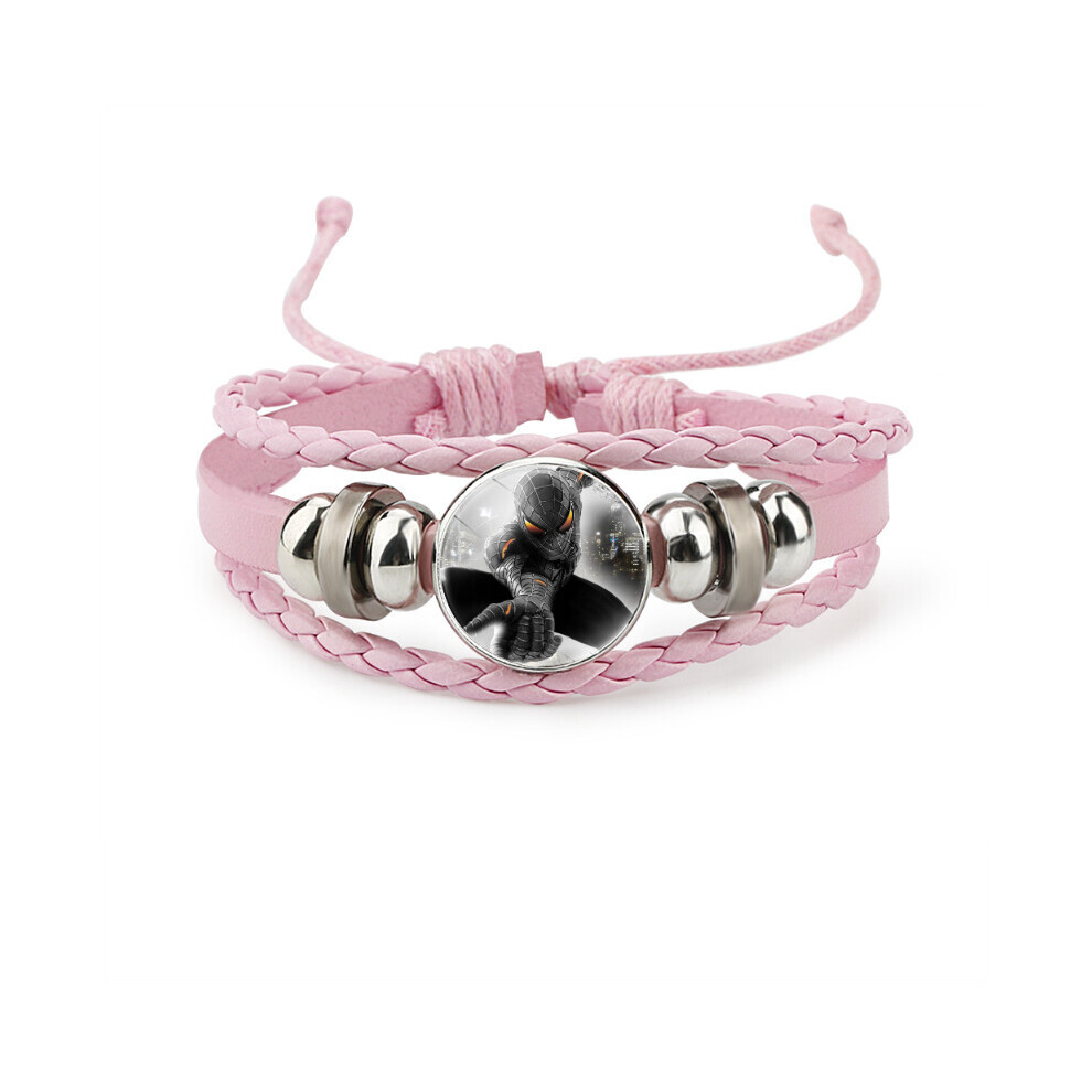 (1210) Bracelet en cuir rose unique en forme d'étoile Souvenir de vacances