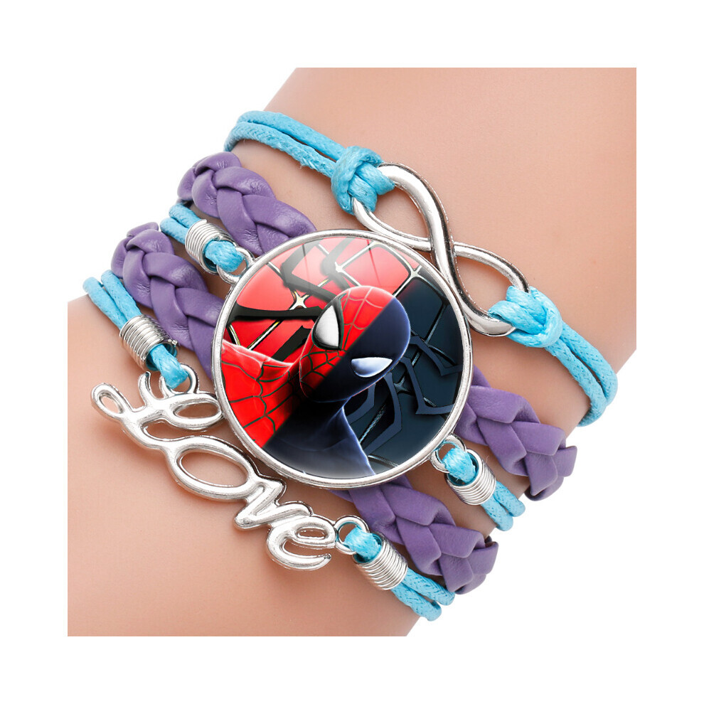 (18) Bracelet multicouche en pierre du temps violet, bijoux unisexe amusants