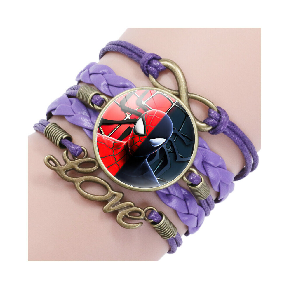 (22503018) Bracelet en pierre de temps multicouche violet, bijoux unisexe