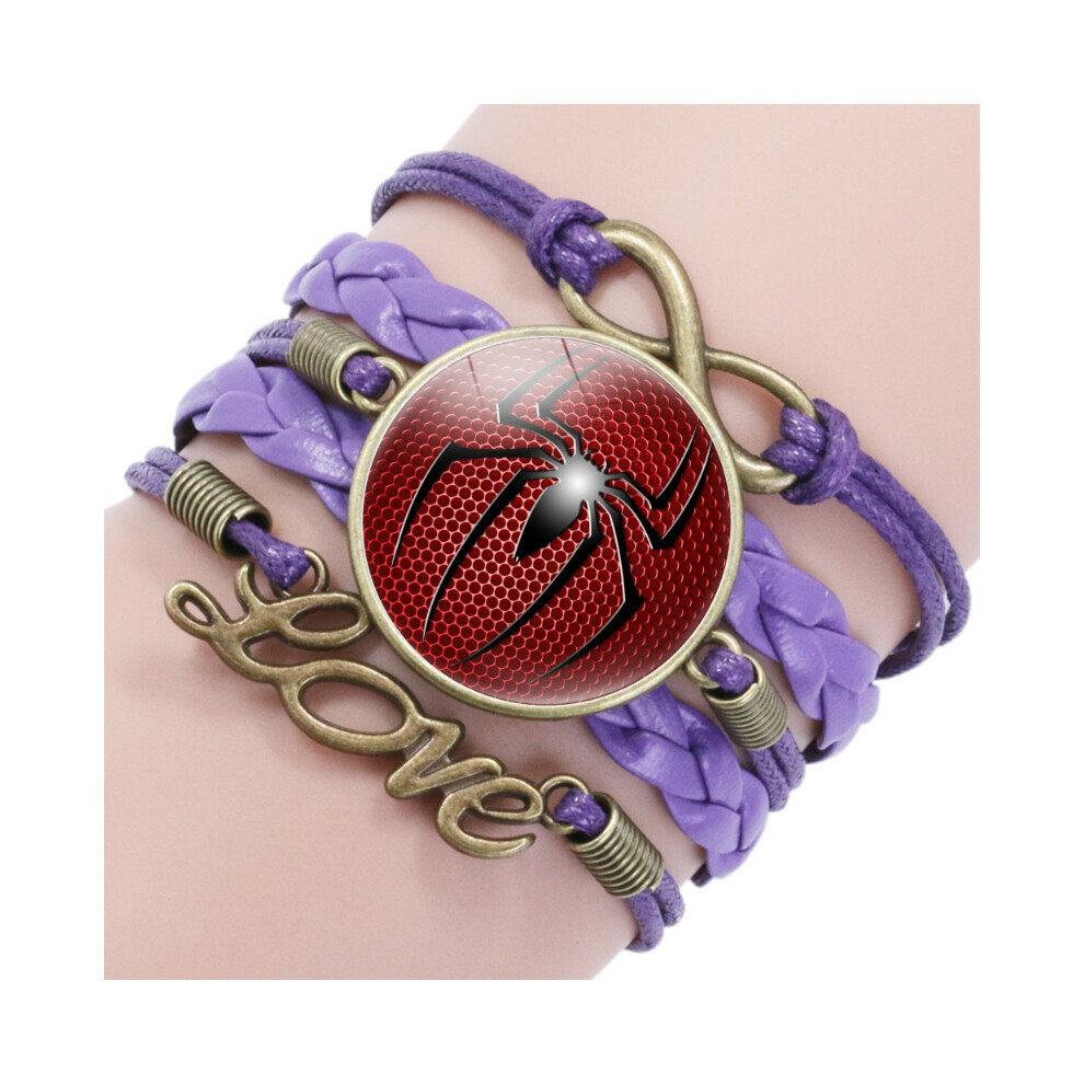 (22503004) Bracelet en pierre de temps multicouche violet, bijoux unisexe