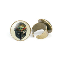 (26009512) Bague Yoda polyvalente pour bébé, bijoux inspirés du métal galvanisé réglable