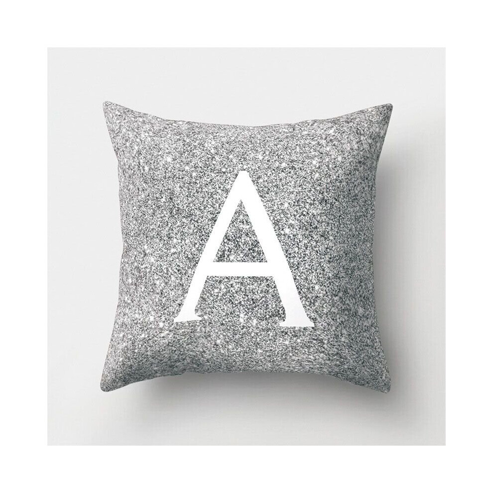 (A) Lettre Coussin Rose Or Paillettes Jeter Taie d'oreiller Couverture Maison Canapé Décor 45 cm