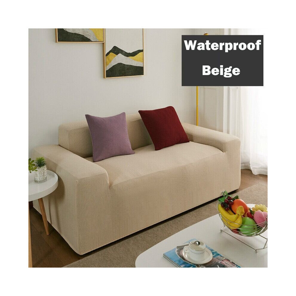 (Beige, 1 place) Housse de canapé élastique imperméable 1/2/3/4 places Housse de protection pour canapé