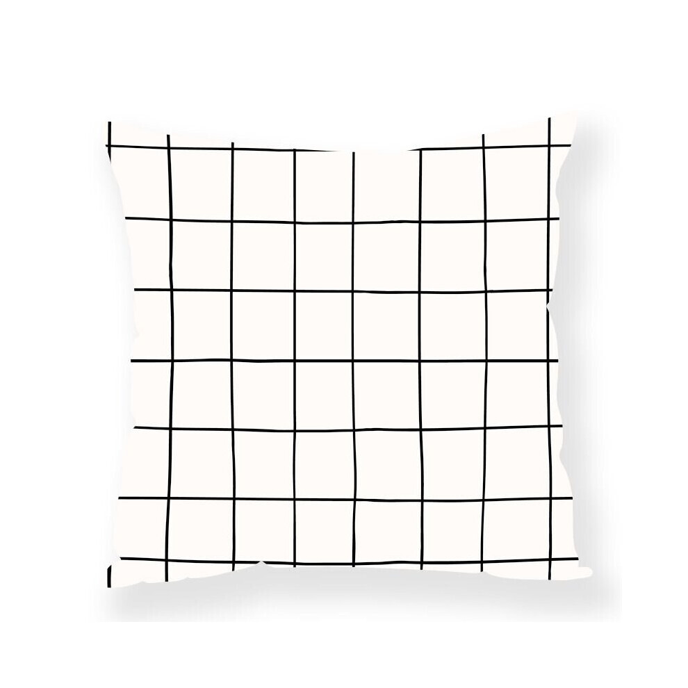 (Noir blanc) housse de coussin imprimé arc-en-ciel pour canapé maison taie d'oreiller décor chambre