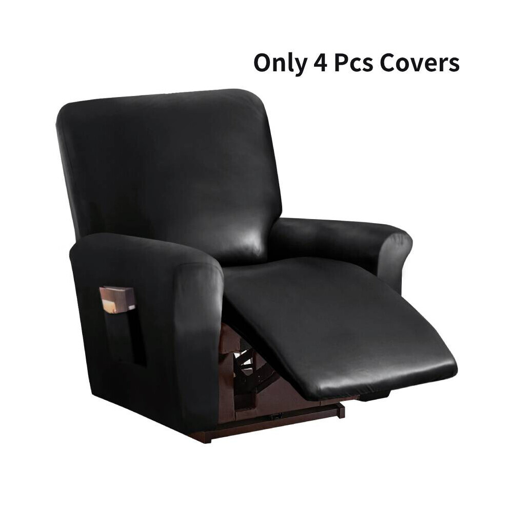 (Noir) housses de fauteuil inclinable housse de fauteuil inclinable extensible imperméable en cuir Pu