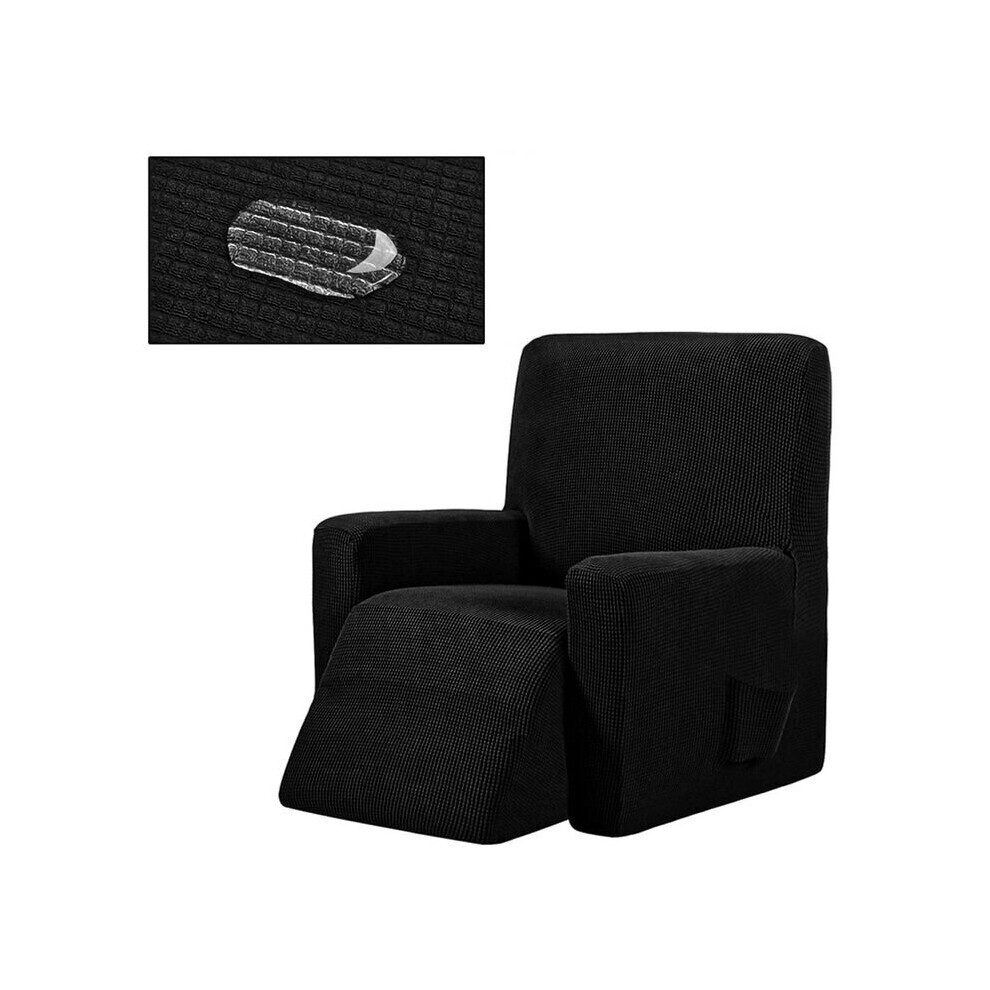 (Noir) Housse de canapé inclinable imperméable et extensible solide
