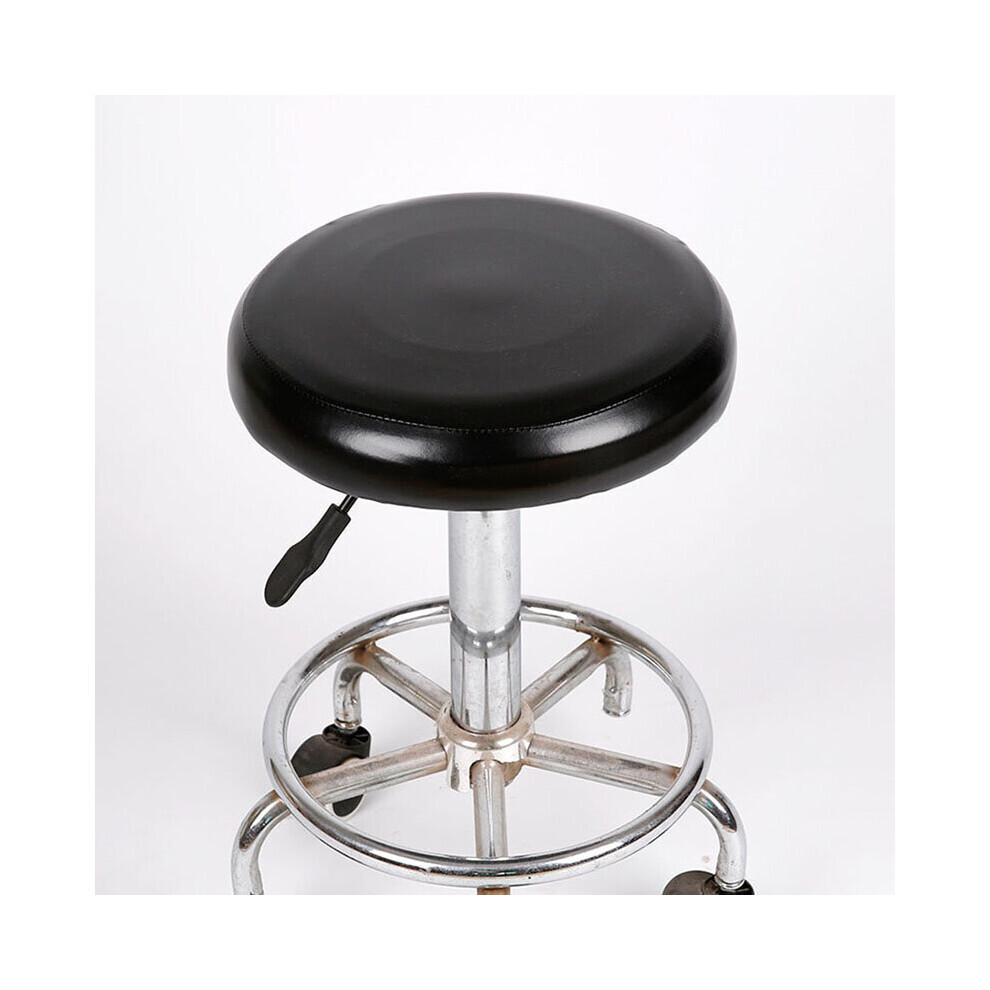 (Noir) housse de tabouret Bar Chic chaise ronde couvrant housse de siège Faux cuir 1 pièce