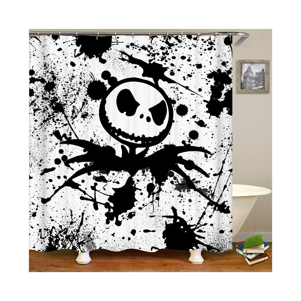 (BlackWhite-Rideau de douche, Rideau de douche-180x180cm) Avant le cauchemar Ensemble de salle de bain