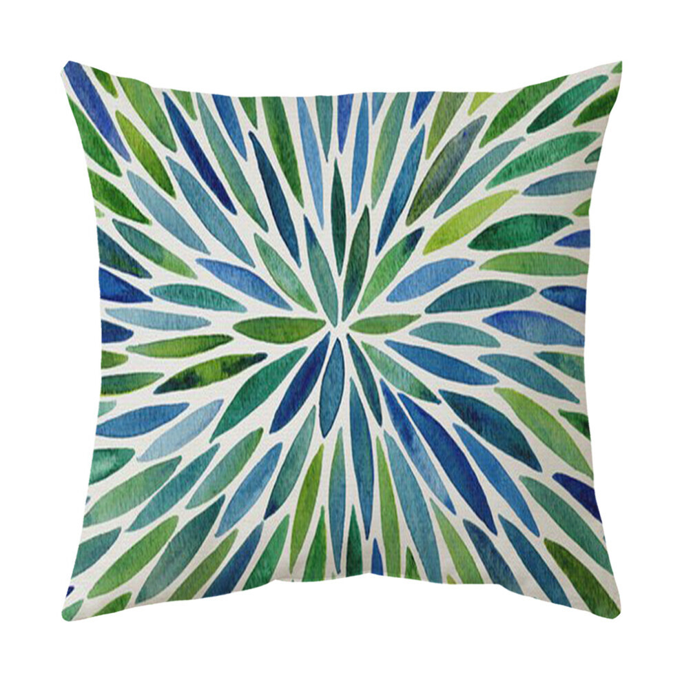 Oreiller vert à motif végétal (bleu), coussin de dossier de canapé, imprimé Floral, décoration de salle,