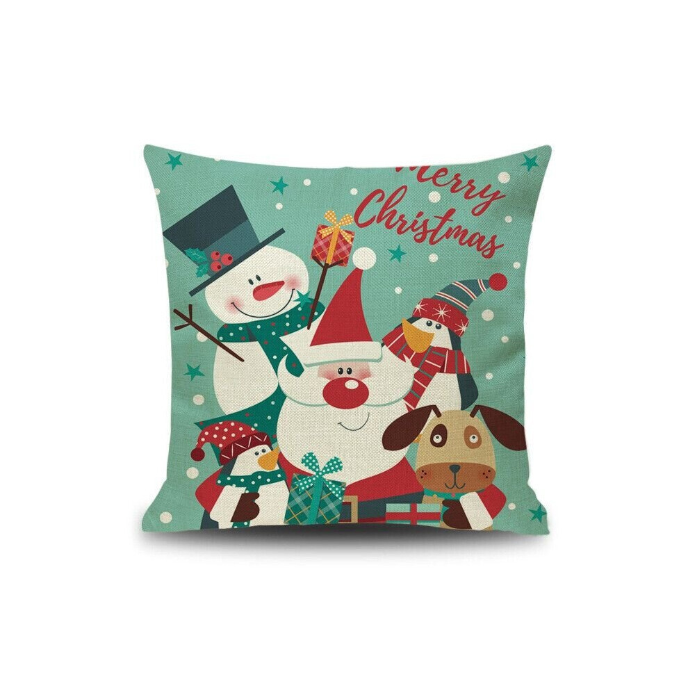 Housse de coussin de noël, taie d'oreiller rouge, père noël, bonhomme de neige, décoration de maison,