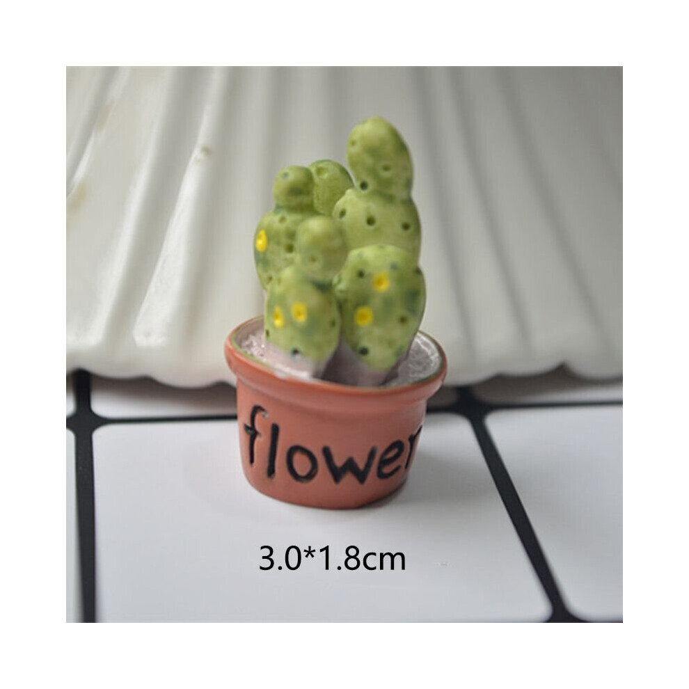 (Fleur de Cactus) Mini Cactus résine bricolage Miniature fée jardin ornement décor Pot artisanat maison