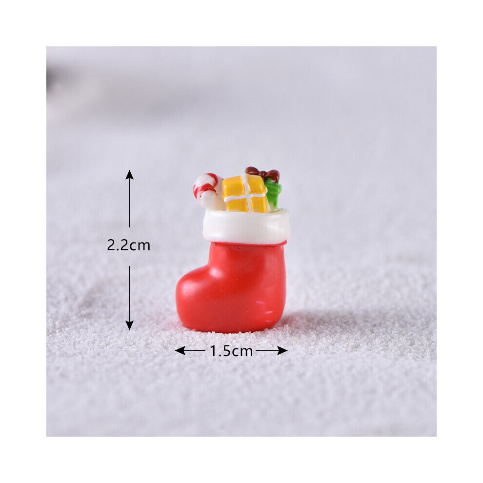 (Chaussette cadeau) Mini ornement de paysage micro père Noël bonhomme de neige de Noël