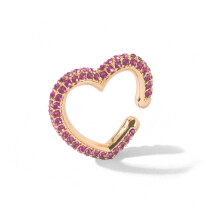 (Or rose) manchettes d'oreilles chics en forme de cœur en cristal multicolore pour hommes et femmes,