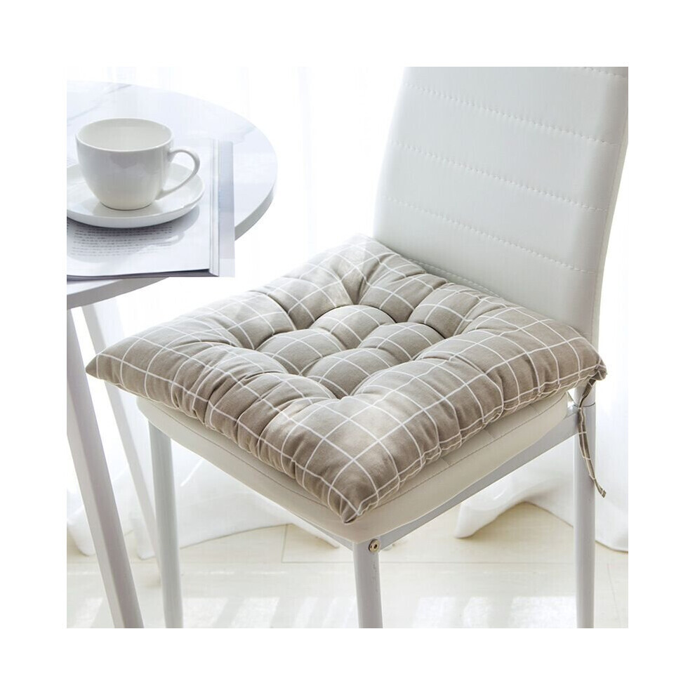 (GrayPlaid, 50x50cm/19.7x19.7in) 40/45/50CM Coussin en lin Cravate Chaise Coussins de siège Canapé