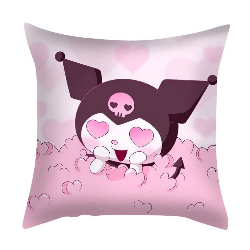 (Amour rose) mignon ma mélodie Kuromi bureau 45 cm dessin animé Anime peluche oreiller coussin taie